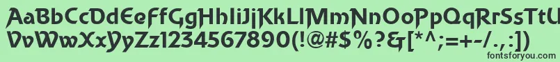 フォントBecketLl – 緑の背景に黒い文字