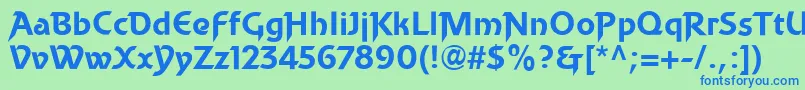 BecketLl Font – Blue Fonts on Green Background