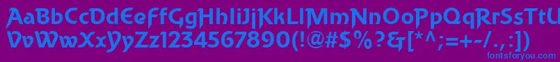 BecketLl Font – Blue Fonts on Purple Background