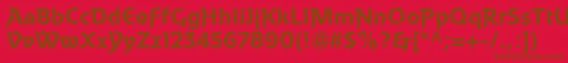 BecketLl Font – Brown Fonts on Red Background