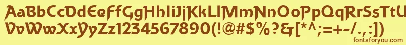 BecketLl Font – Brown Fonts on Yellow Background