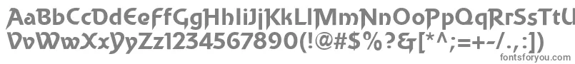 BecketLl-fontti – harmaat kirjasimet valkoisella taustalla