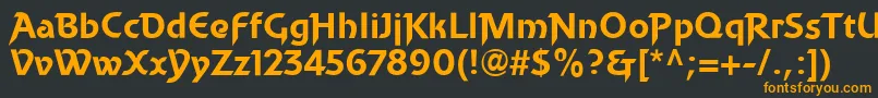 フォントBecketLl – 黒い背景にオレンジの文字