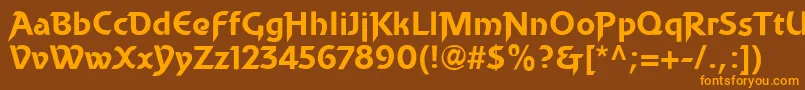 BecketLl Font – Orange Fonts on Brown Background