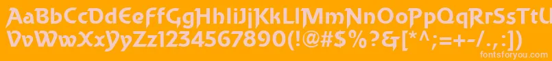 BecketLl Font – Pink Fonts on Orange Background