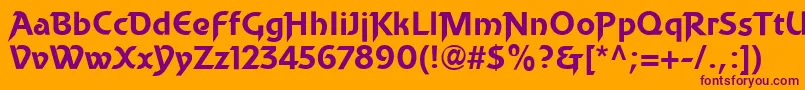 BecketLl-Schriftart – Violette Schriften auf orangefarbenem Hintergrund