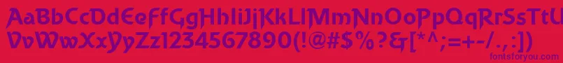 BecketLl Font – Purple Fonts on Red Background