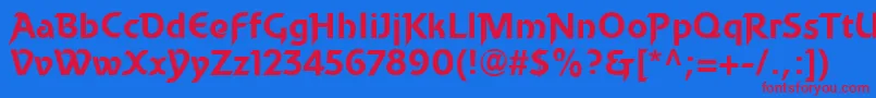 フォントBecketLl – 赤い文字の青い背景