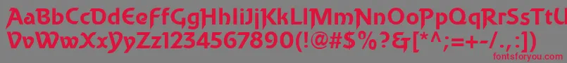 BecketLl Font – Red Fonts on Gray Background