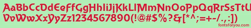 BecketLl Font – Red Fonts on Green Background