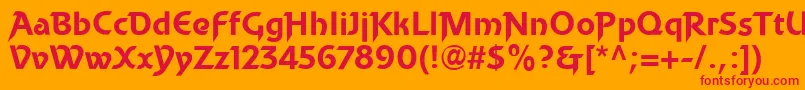 BecketLl Font – Red Fonts on Orange Background