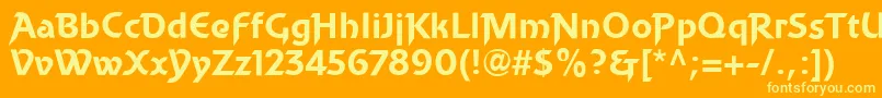 BecketLl Font – Yellow Fonts on Orange Background