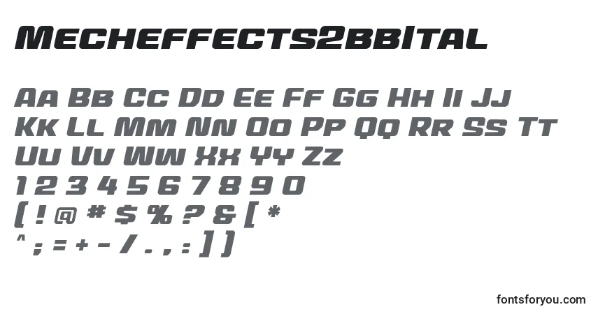 A fonte Mecheffects2bbItal – alfabeto, números, caracteres especiais