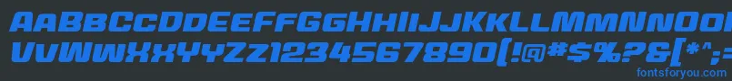 フォントMecheffects2bbItal – 黒い背景に青い文字