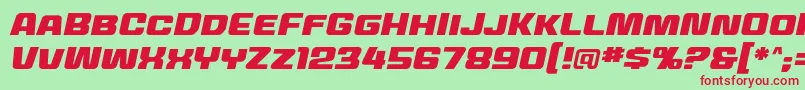 Mecheffects2bbItal Font – Red Fonts on Green Background