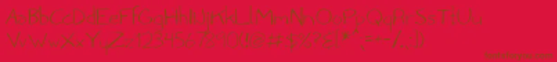 Penny-Schriftart – Braune Schriften auf rotem Hintergrund