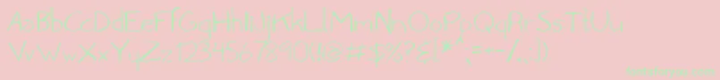 Penny Font – Green Fonts on Pink Background