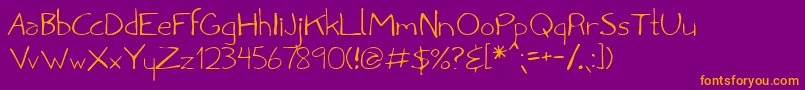 Penny Font – Orange Fonts on Purple Background