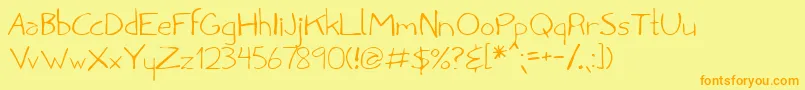 Penny Font – Orange Fonts on Yellow Background