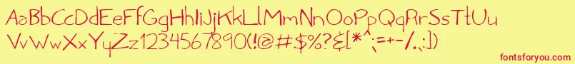 Penny Font – Red Fonts on Yellow Background