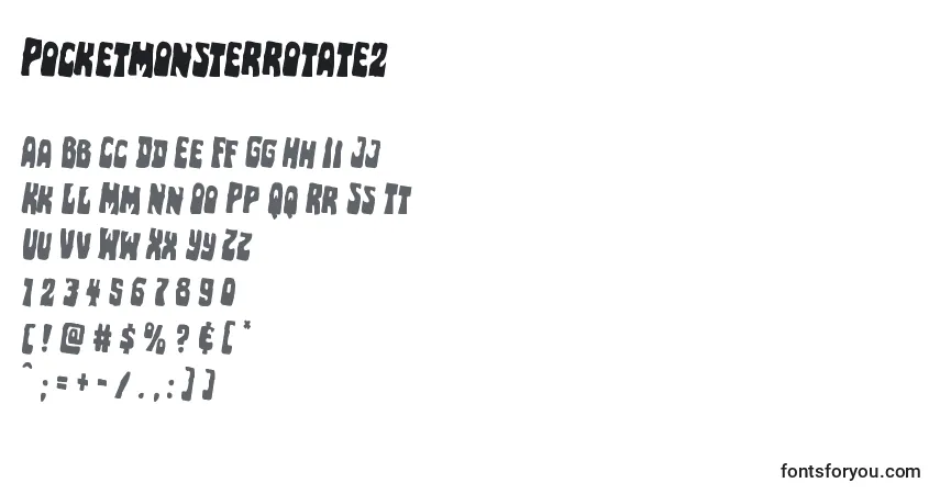 A fonte Pocketmonsterrotate2 – alfabeto, números, caracteres especiais