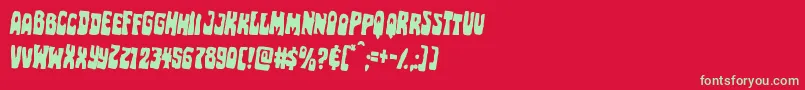 Pocketmonsterrotate2 Font – Green Fonts on Red Background