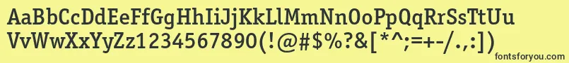 Officinaserifmediumc Font – Black Fonts on Yellow Background