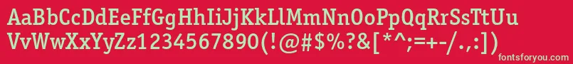 Officinaserifmediumc Font – Green Fonts on Red Background