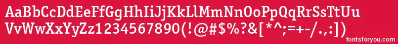 Officinaserifmediumc Font – White Fonts on Red Background