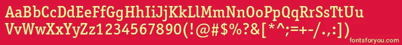 Officinaserifmediumc Font – Yellow Fonts on Red Background