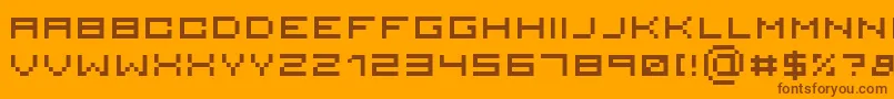 Serious 3 Font – Brown Fonts on Orange Background