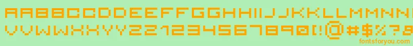 Serious 3 Font – Orange Fonts on Green Background