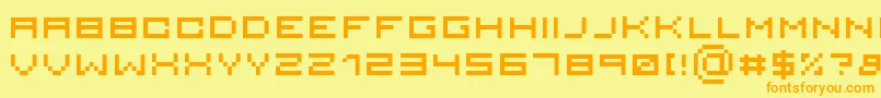 Serious 3 Font – Orange Fonts on Yellow Background