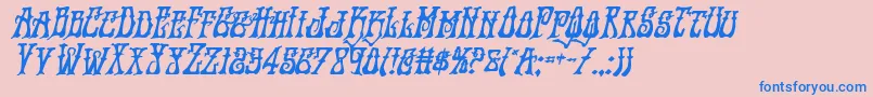 Instantzenboldital Font – Blue Fonts on Pink Background