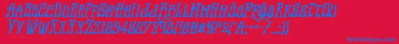 Instantzenboldital Font – Blue Fonts on Red Background
