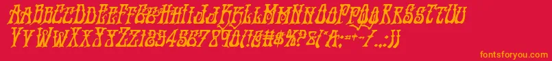 Instantzenboldital Font – Orange Fonts on Red Background
