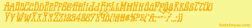 Instantzenboldital Font – Orange Fonts on Yellow Background