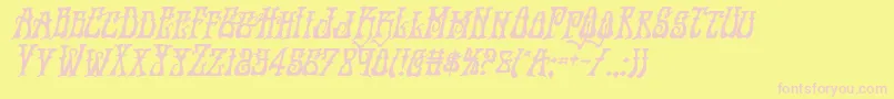 Instantzenboldital Font – Pink Fonts on Yellow Background