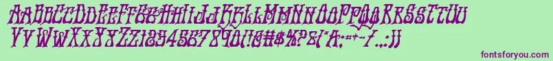 Instantzenboldital Font – Purple Fonts on Green Background