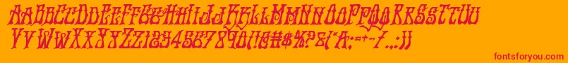 Instantzenboldital Font – Red Fonts on Orange Background