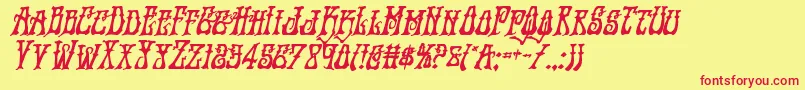 Instantzenboldital Font – Red Fonts on Yellow Background