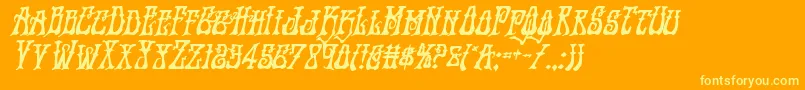 Instantzenboldital Font – Yellow Fonts on Orange Background