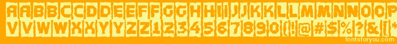 Czcionka Concep5 – żółte czcionki na pomarańczowym tle