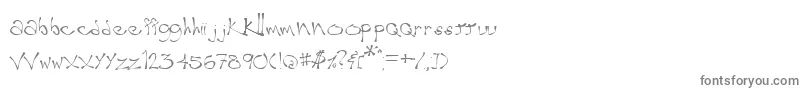 フォントWobble – 白い背景に灰色の文字