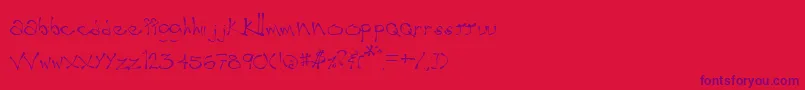 Wobble Font – Purple Fonts on Red Background