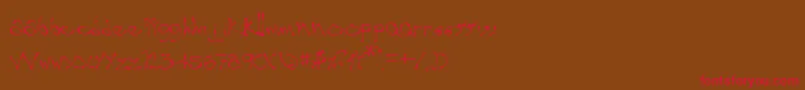 Wobble-Schriftart – Rote Schriften auf braunem Hintergrund