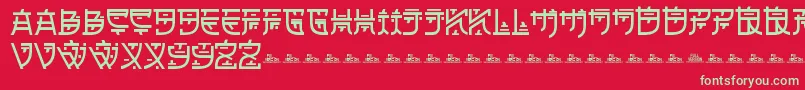 ZilapOrientalDemo Font – Green Fonts on Red Background