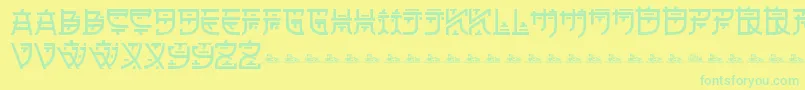 フォントZilapOrientalDemo – 黄色い背景に緑の文字