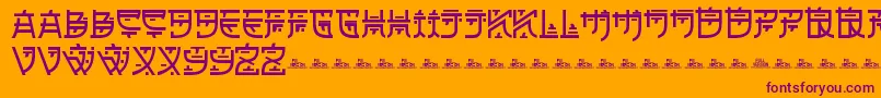 ZilapOrientalDemo-Schriftart – Violette Schriften auf orangefarbenem Hintergrund