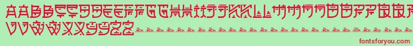 フォントZilapOrientalDemo – 赤い文字の緑の背景
